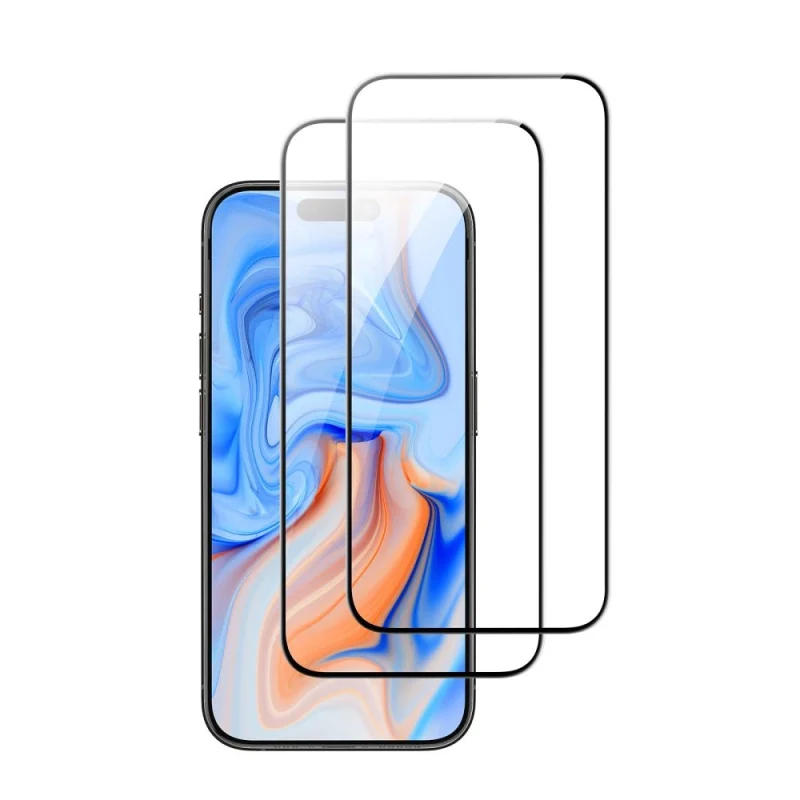 Szkło hartowane ESR Tempered Glass na iPhone 15 - czarne 2 szt. - obrazek 4