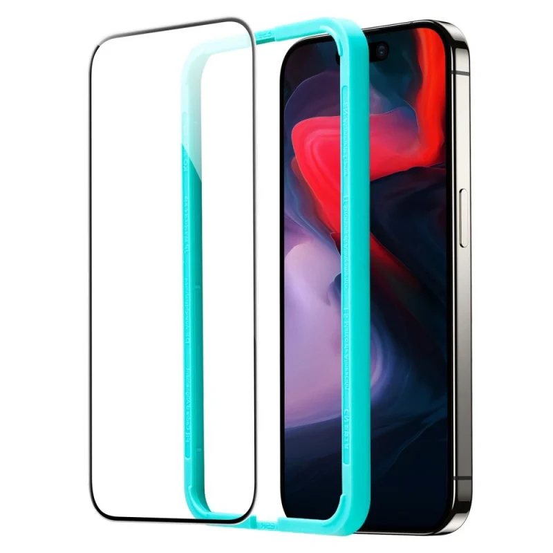 Szkło hartowane ESR Tempered Glass na iPhone 15 Pro - czarne 2 szt. - obrazek 10