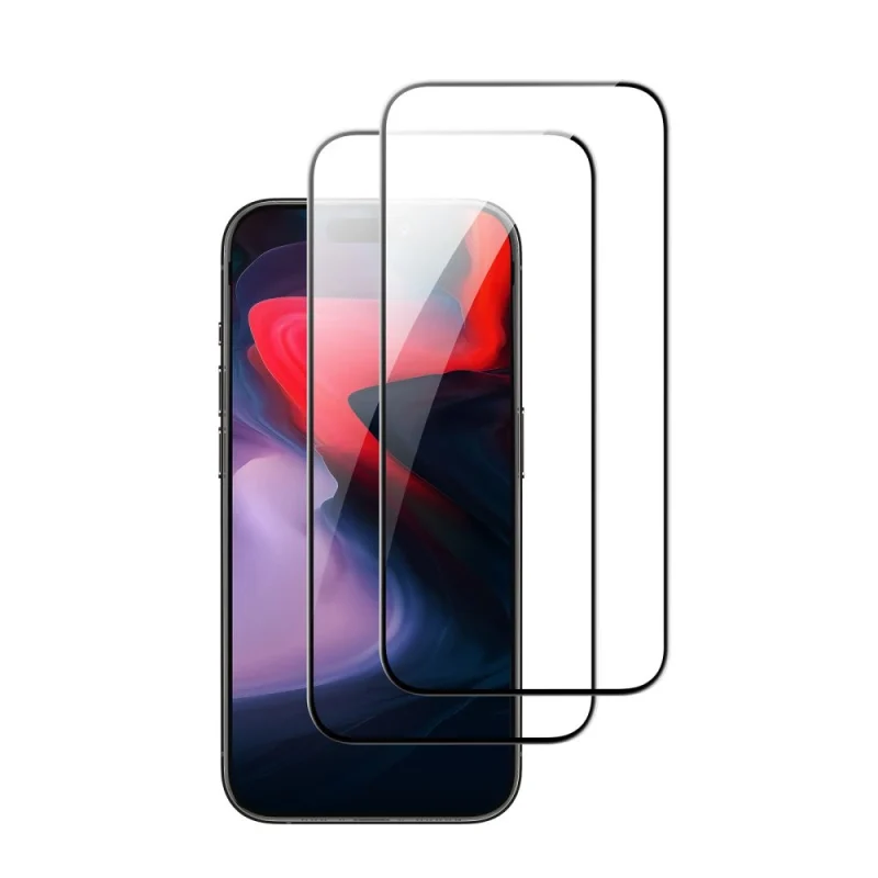 Szkło hartowane ESR Tempered Glass na iPhone 15 Pro - czarne 2 szt. - obrazek 4