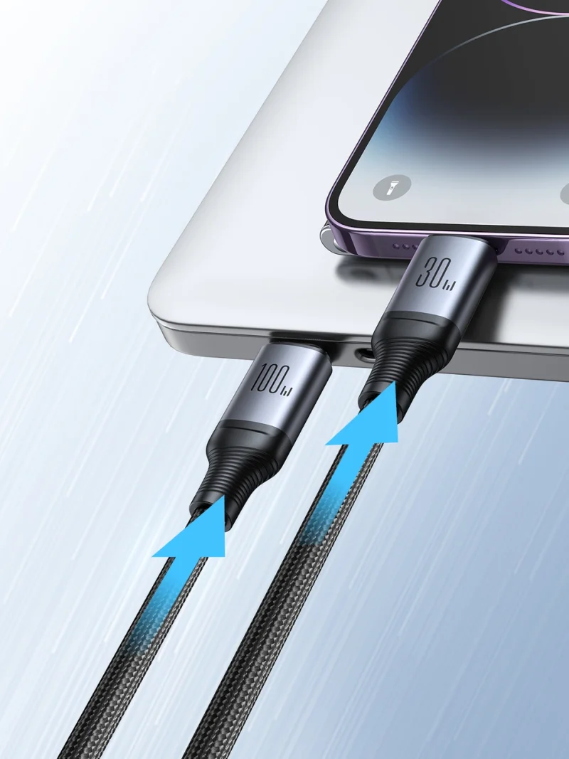 Kabel Joyroom Speedy Series S-A21 2w1 USB-C - USB-C / Lightning 100W 1.5m - czarny - obrazek 3