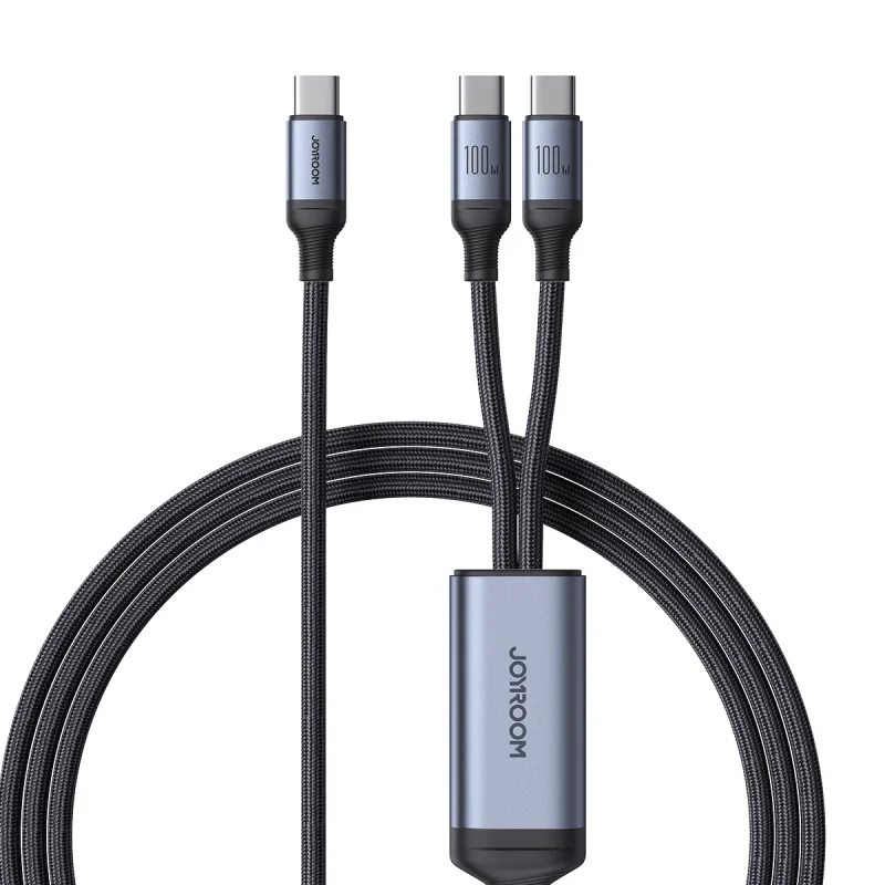 Kabel Joyroom Speedy Series S-A21 2w1 USB-C - USB-C / USB-C 100W 1.5m - czarny