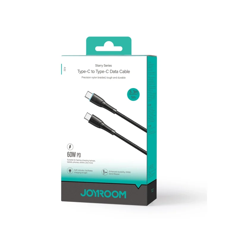 Kabel Joyroom Starry Series SA32-CC3 USB-C / USB-C 60W 1m - czarny - obrazek 5