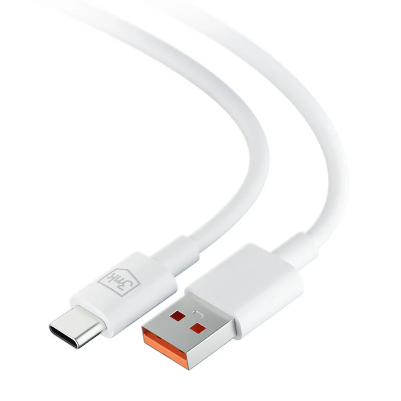 Kabel 3mk Hyper Cable USB-A / USB-C 1.2m 5A - biały - obrazek 2