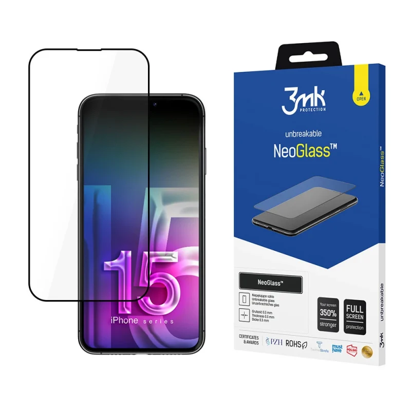 Szkło kompozytowe 3mk NeoGlass™ na iPhone 15 Plus