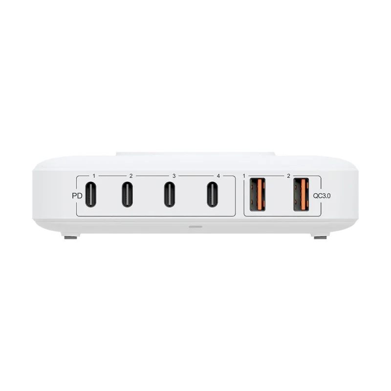 Ładowarka biurkowa 3mk Hyper Charger PowerMax 100W bezprzewodowa 4x USB-C 2x USB-A - biała - obrazek 3