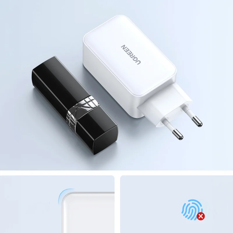 Szybka ładowarka sieciowa GaN Ugreen CD244 65W USB-A / 2x USB-C - biała - obrazek 9