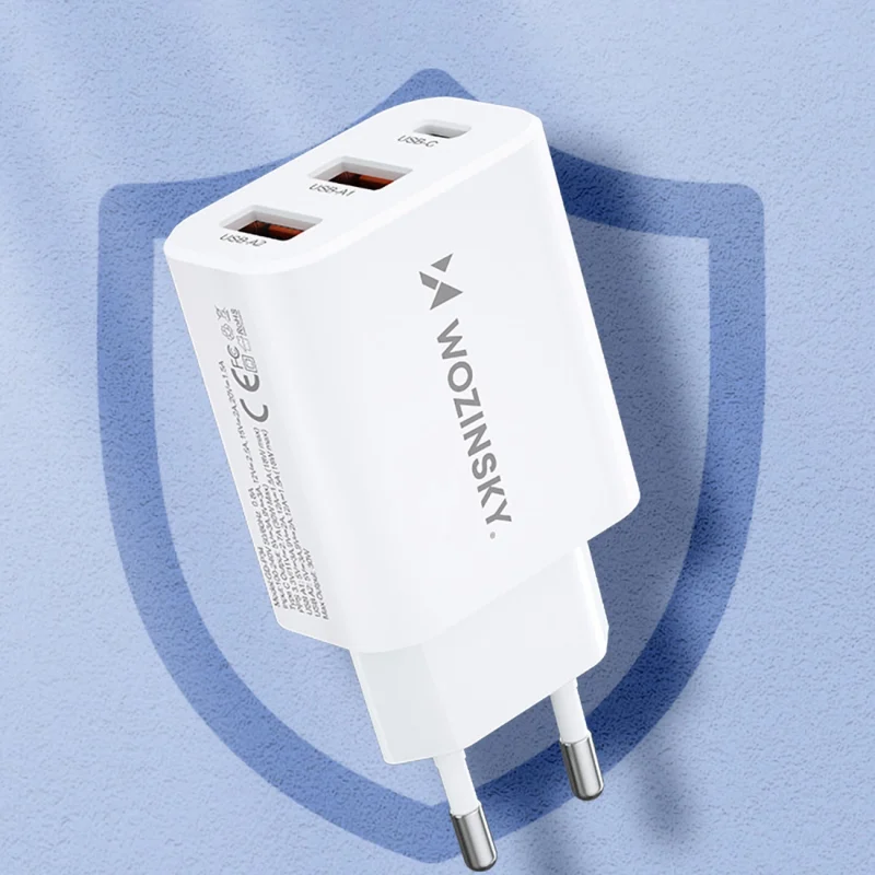 Ładowarka sieciowa Wozinsky CWCUCW 30W USB-C / 2 x USB-A - biała - obrazek 14