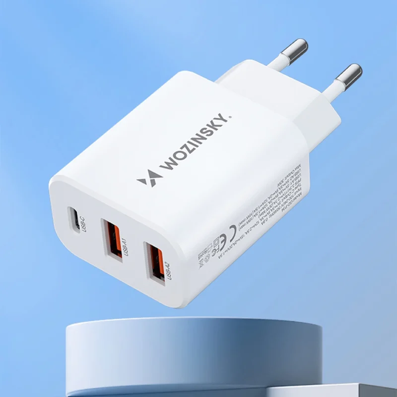 Ładowarka sieciowa Wozinsky CWCUCW 30W USB-C / 2 x USB-A - biała - obrazek 15