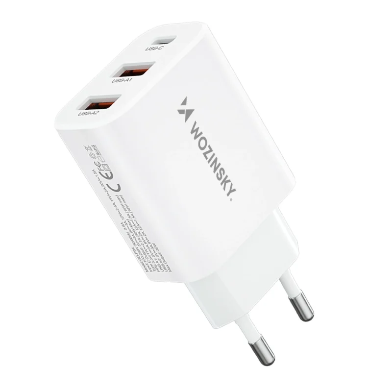 Ładowarka sieciowa Wozinsky CWCUCW 30W USB-C / 2 x USB-A - biała - obrazek 2