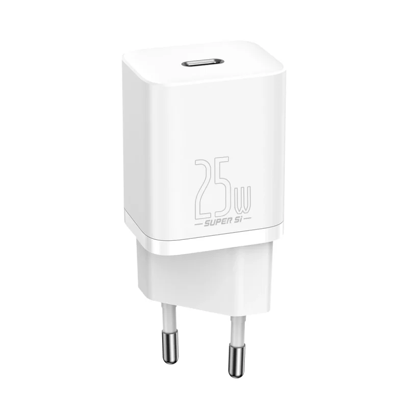 Szybka ładowarka sieciowa Baseus Si USB-C 25W 3A z kablem USB-C / USB-C 1m - biały - obrazek 4