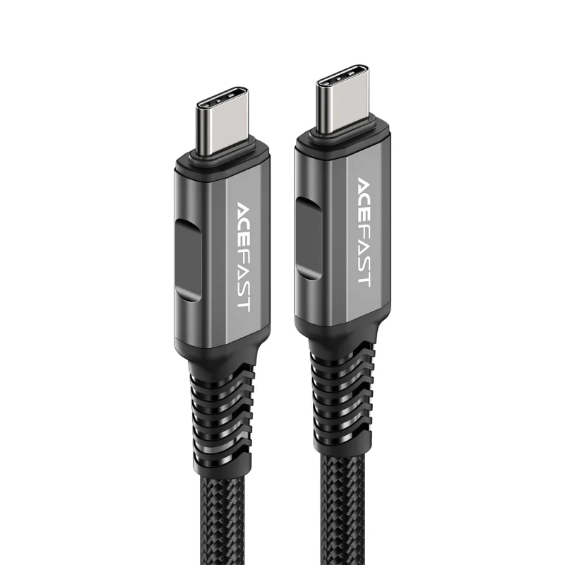 Kabel Acefast C1-09 USB-C / USB-C USB4 PD3.1 5A 1m - szaro-czarny - obrazek 3