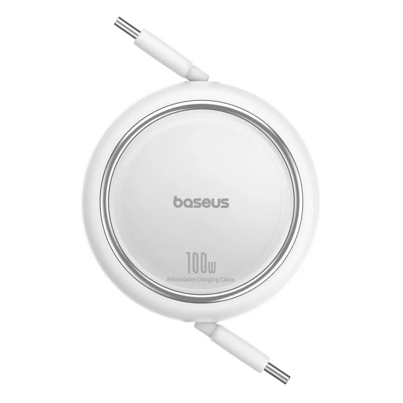 Kabel wysuwany Baseus Free2Draw Mini USB-C - USB-C 100W 1m - biały - obrazek 3