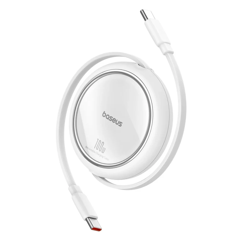 Kabel wysuwany Baseus Free2Draw Mini USB-C - USB-C 100W 1m - biały