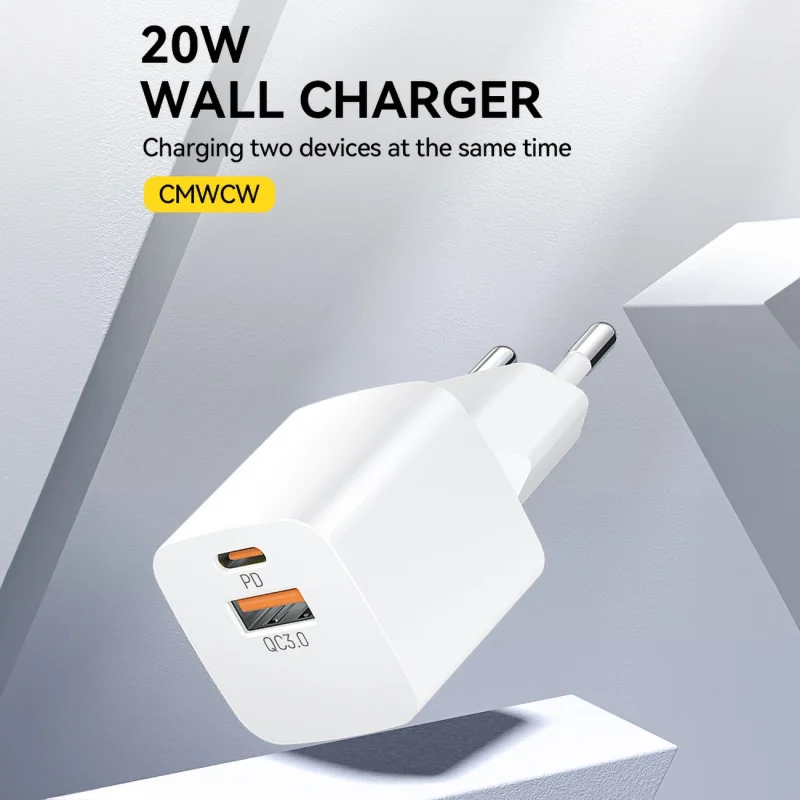 Ładowarka sieciowa Wozinsky CMWCW 20W USB-C / USB-A - biała - obrazek 5