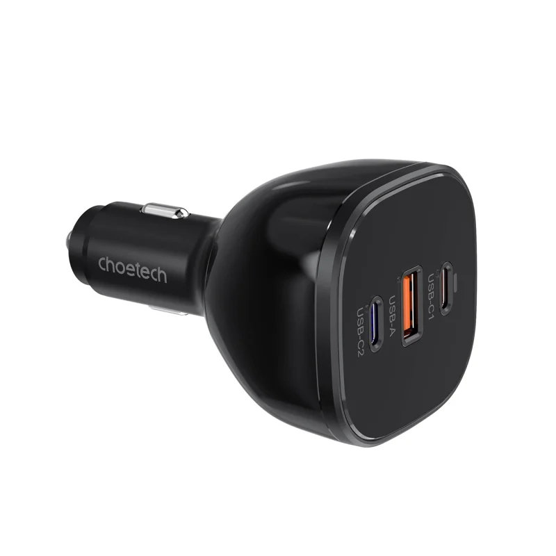 Ładowarka Choetech TC0024 samochodowa 160W 2x USB-C PD 3.1 1x USB-A - czarna - obrazek 2