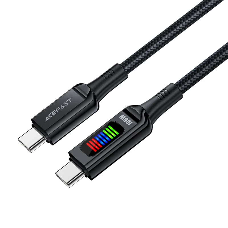 Kabel Acefast C7-03 USB-C USB-C 100W 1.2m z wyświetlaczem - czarny - obrazek 2