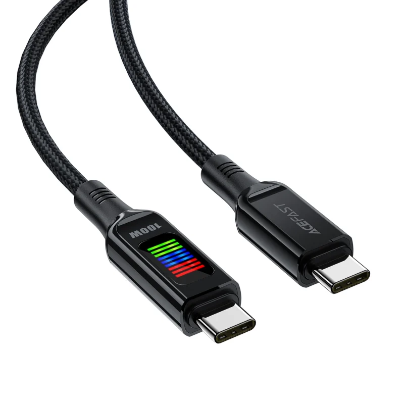 Kabel Acefast C7-03 USB-C USB-C 100W 1.2m z wyświetlaczem - czarny - obrazek 3