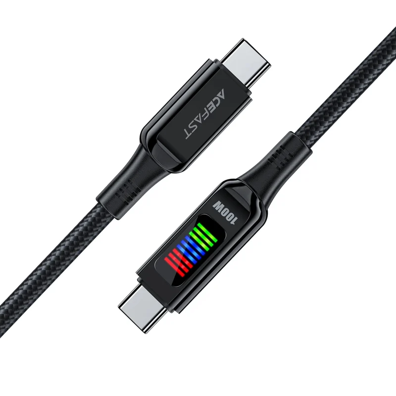 Kabel Acefast C7-03 USB-C USB-C 100W 1.2m z wyświetlaczem - czarny - obrazek 4