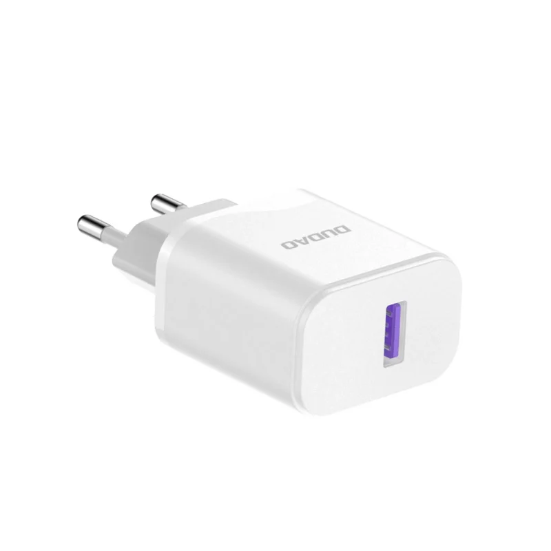 Ładowarka Dudao A20EU sieciowa USB-A 18W - biała + kabel USB-A - Lightning - obrazek 3