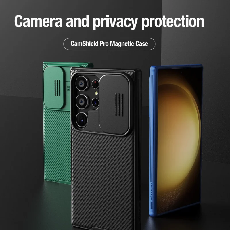 Etui Nillkin CamShield Pro pancerne z osłona na aparat do Samsung Galaxy S24 Ultra - niebieskie - obrazek 7