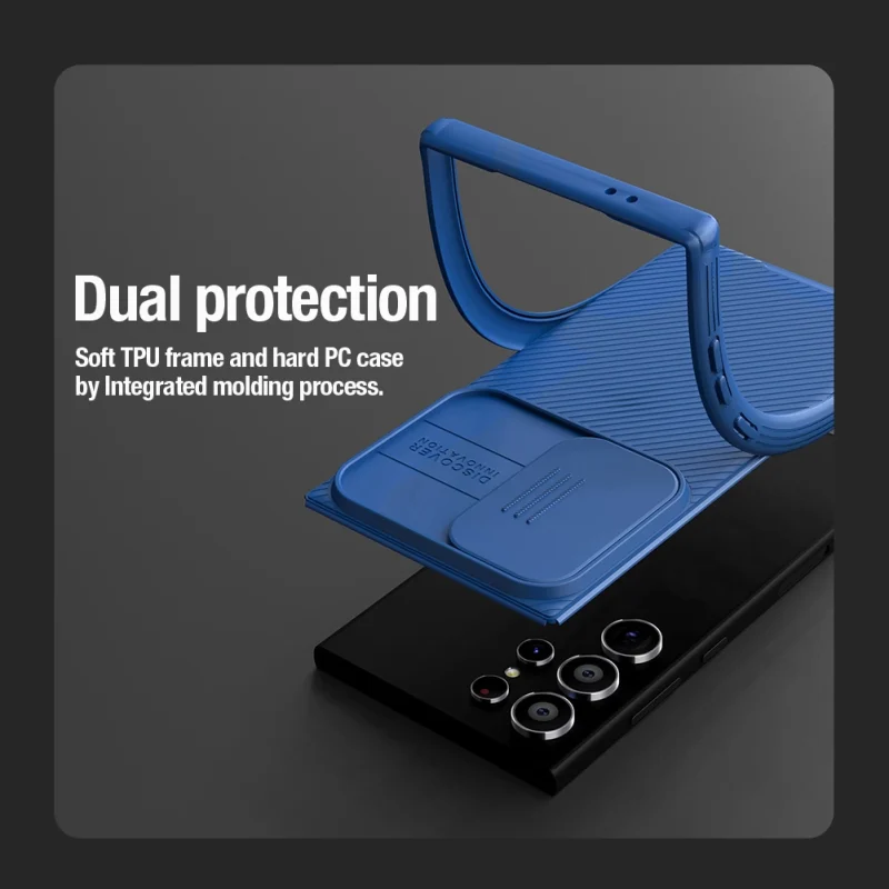 Etui Nillkin CamShield Pro pancerne z osłona na aparat do Samsung Galaxy S24 Ultra - niebieskie - obrazek 9