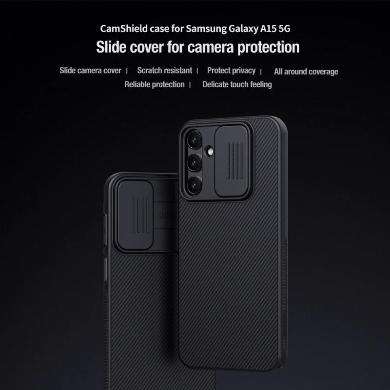 Etui z osłoną na aparat Nillkin CamShield Case do Samsung Galaxy A15 5G - czarny - obrazek 10