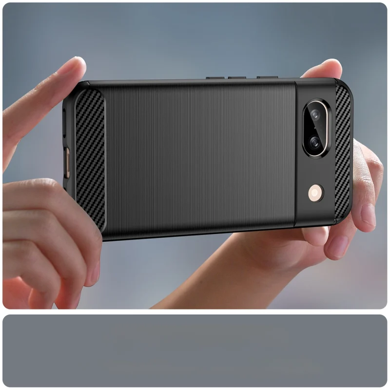 Etui Carbon Case do Google Pixel 8A elastyczny silikonowy karbonowy pokrowiec - czarny - obrazek 11