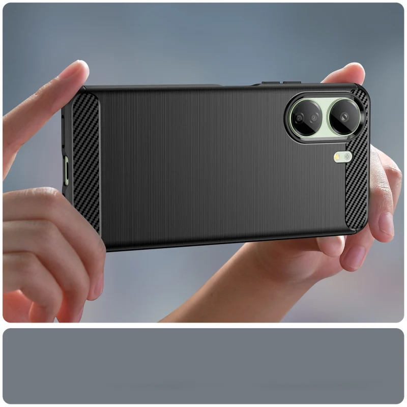 Etui Carbon Case do Xiaomi Redmi 13c elastyczny silikonowy karbonowy pokrowiec - czarny - obrazek 11