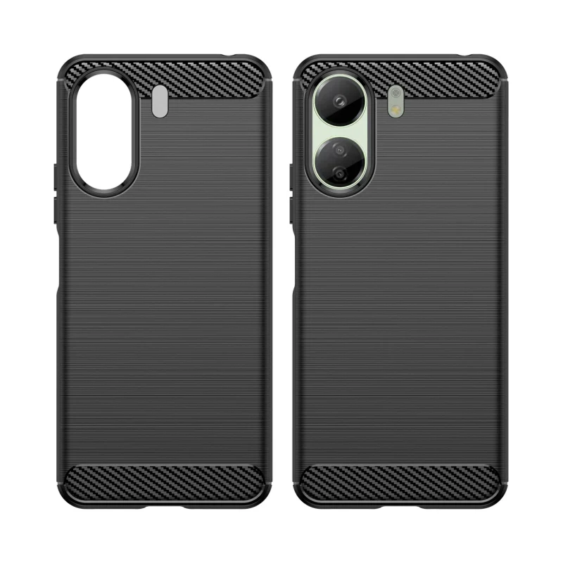 Etui Carbon Case do Xiaomi Redmi 13c elastyczny silikonowy karbonowy pokrowiec - czarny - obrazek 7