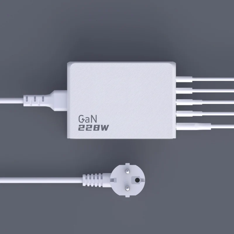 Ładowarka Dudao A228EU GaN 1x USB-A 4x USB-C PD 228W - biała - obrazek 12