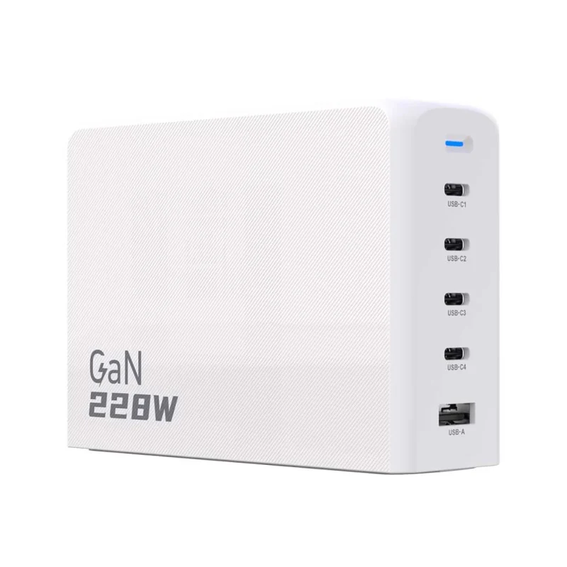 Ładowarka Dudao A228EU GaN 1x USB-A 4x USB-C PD 228W - biała - obrazek 3