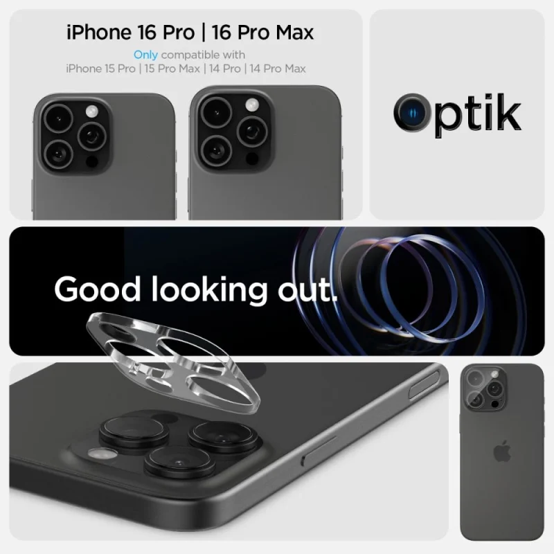 Osłona aparatu Spigen Optik.tR Camera Protector na iPhone 14 Pro / Pro Max / 15 Pro / Pro Max / 16 Pro / Pro Max - przezroczyste 2 szt. - obrazek 11