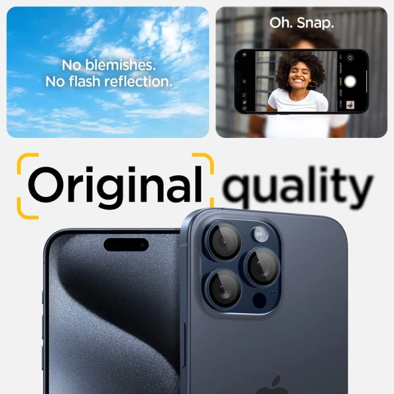 Osłona aparatu Spigen Optik.tR EZ Fit Camera Protector na iPhone 14 Pro / Pro Max / 15 Pro / Pro Max - tytan błękitny 2 szt. - obrazek 10