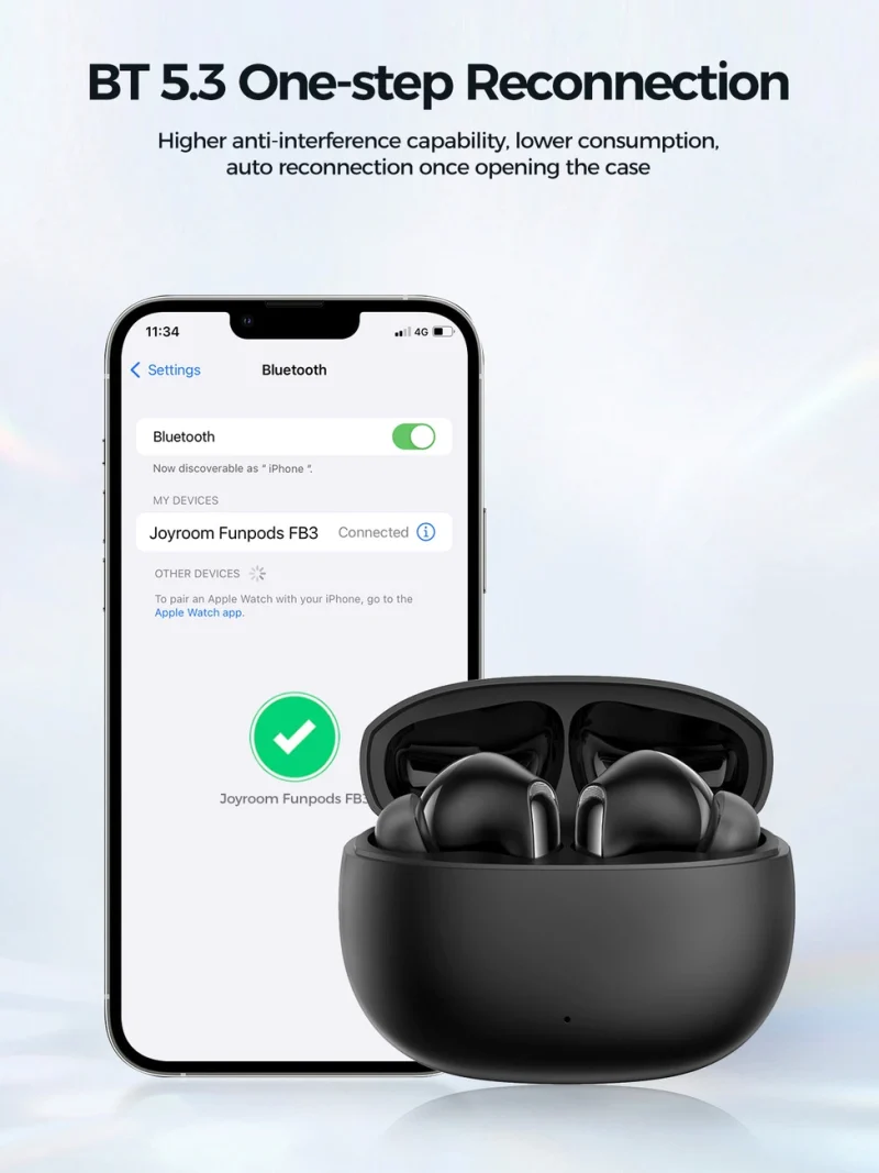Słuchawki bezprzewodowe TWS Joyroom Funpods Series JR-FB3 Bluetooth 5.3 - czarne - obrazek 9