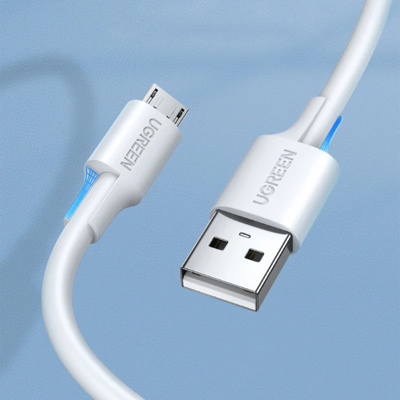 Kabel Ugreen US289 60139 micro USB / USB-A 0.25m - biały - obrazek 4