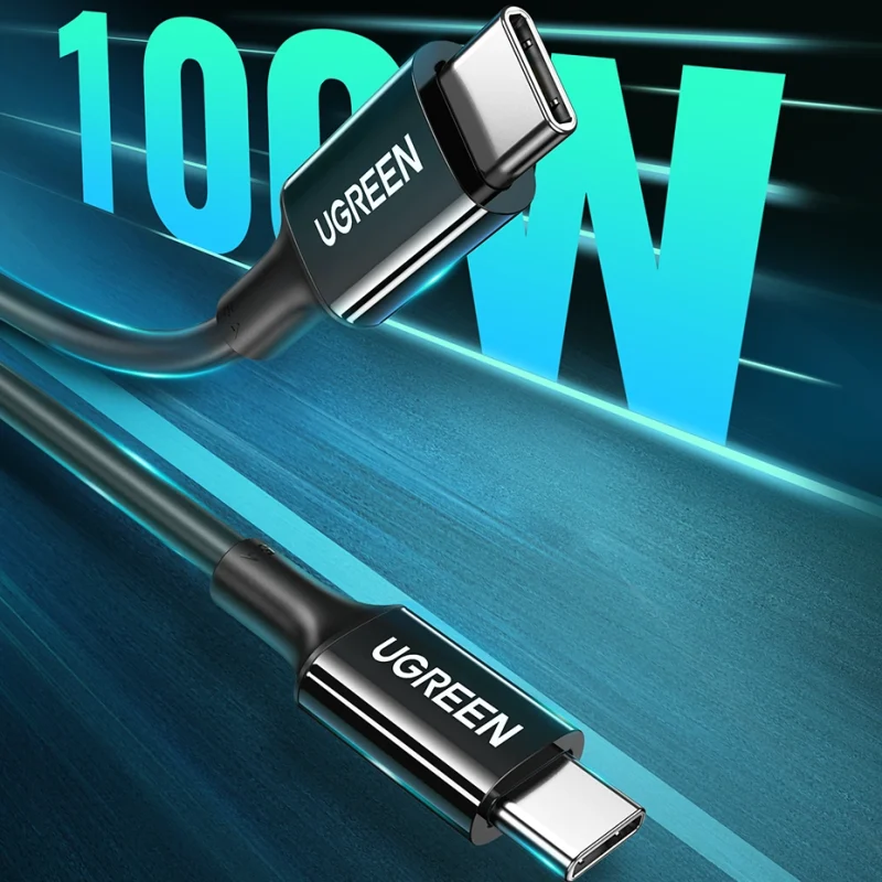 Kabel Ugreen US300 USB-C / USB-C 480Mb/s 5A 1m - czarny - obrazek 3