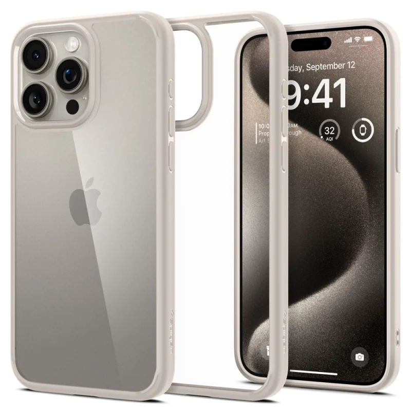 Etui Spigen Ultra Hybrid na iPhone 15 Pro Max - tytan naturalny