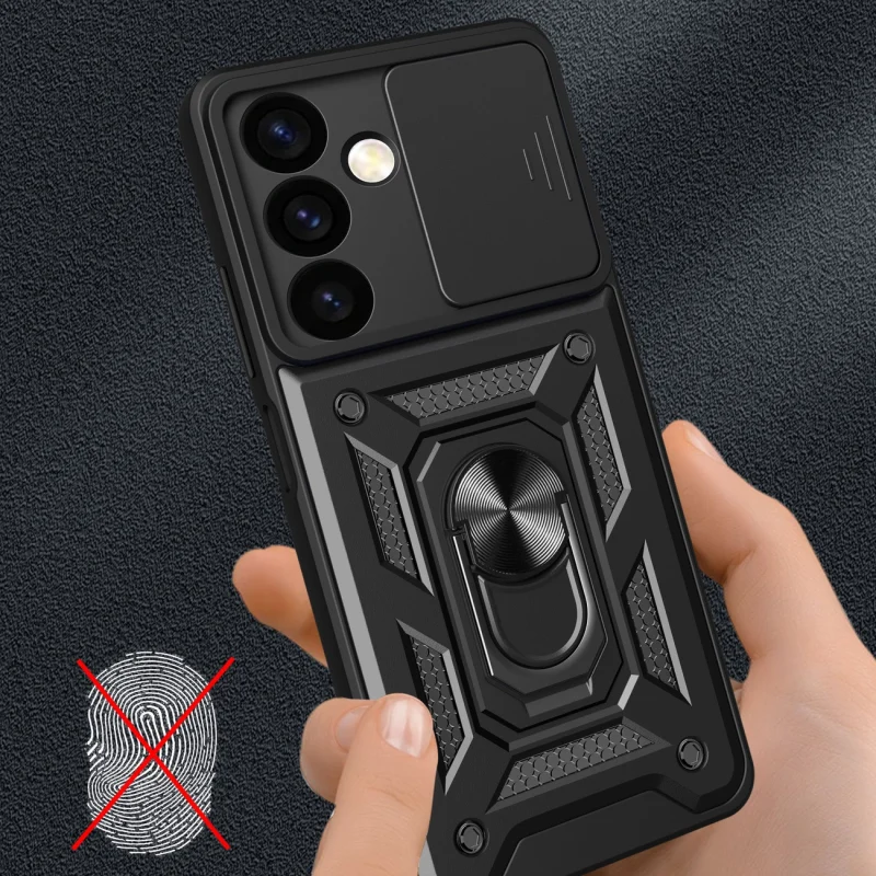 Etui Hybrid Armor Camshield do Samsung Galaxy S24 pancerne z osłoną na aparat - czarne - obrazek 7