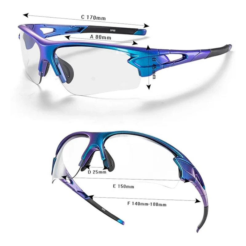 Okulary rowerowe Rockbros 10069 fotochromowe UV400 - niebieskie - obrazek 8