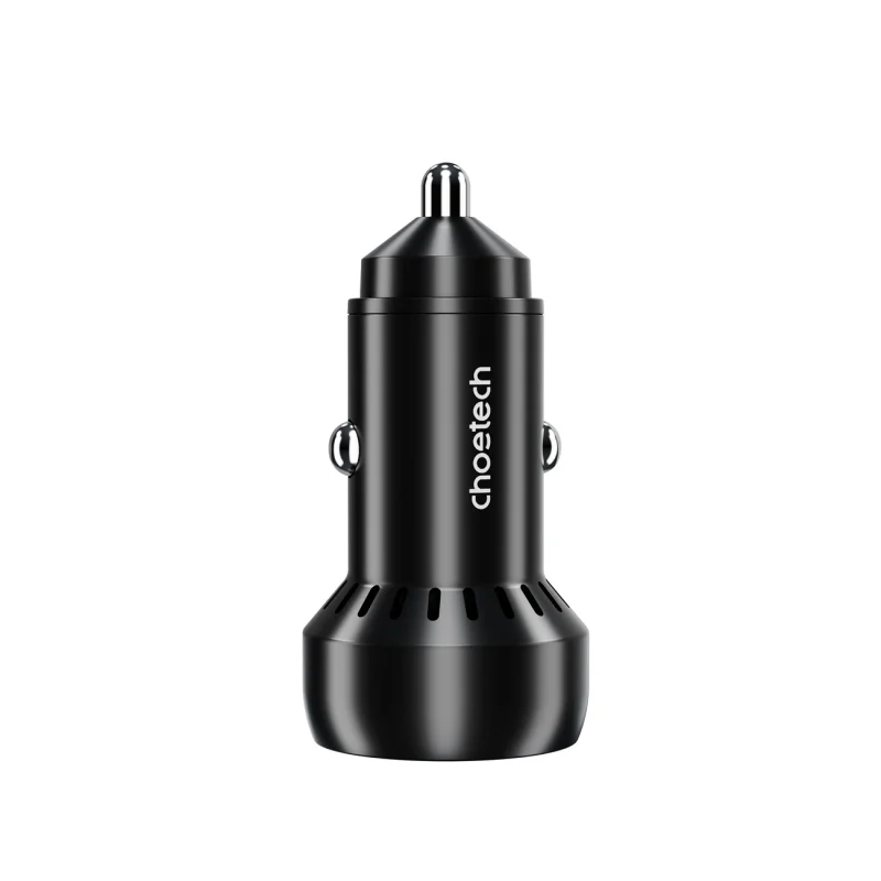 Ładowarka samochodowa Choetech TC0014 USB-C USB-A PD 60W z podświetleniem LED - czarna - obrazek 2