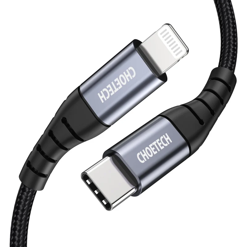 Kabel Choetech IP0039 USB-C / Lightning MFi 480Mb/s 3A 1.2m - czarny - obrazek 2