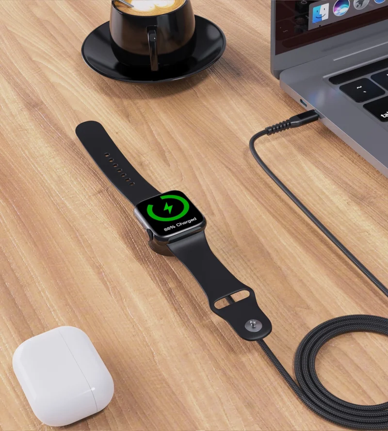 Ładowarka bezprzewodowa Choetech T319 MFI o mocy 5W, do Apple Watch + kabel USB-C - czarna - obrazek 7