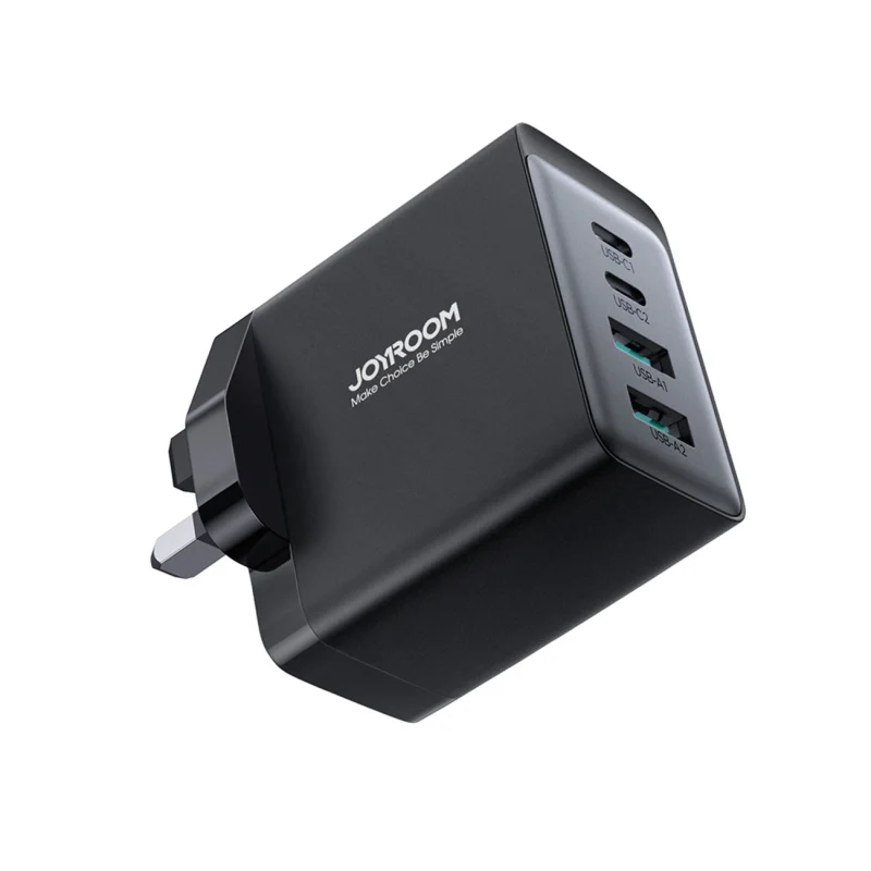 Ładowarka sieciowa Joyroom TCG02 PD USB-C USB-A 67W GaN (UK) + kabel USB-C - czarna - obrazek 2