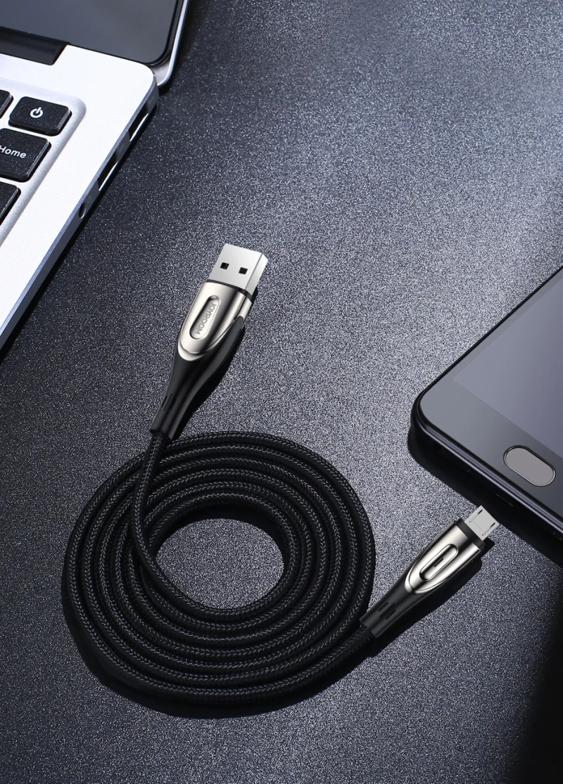 Kabel Joyroom Sharp Series S-M411 USB-A / micro USB 3A 2m ze wskaźnikiem ładowania - czarny - obrazek 13