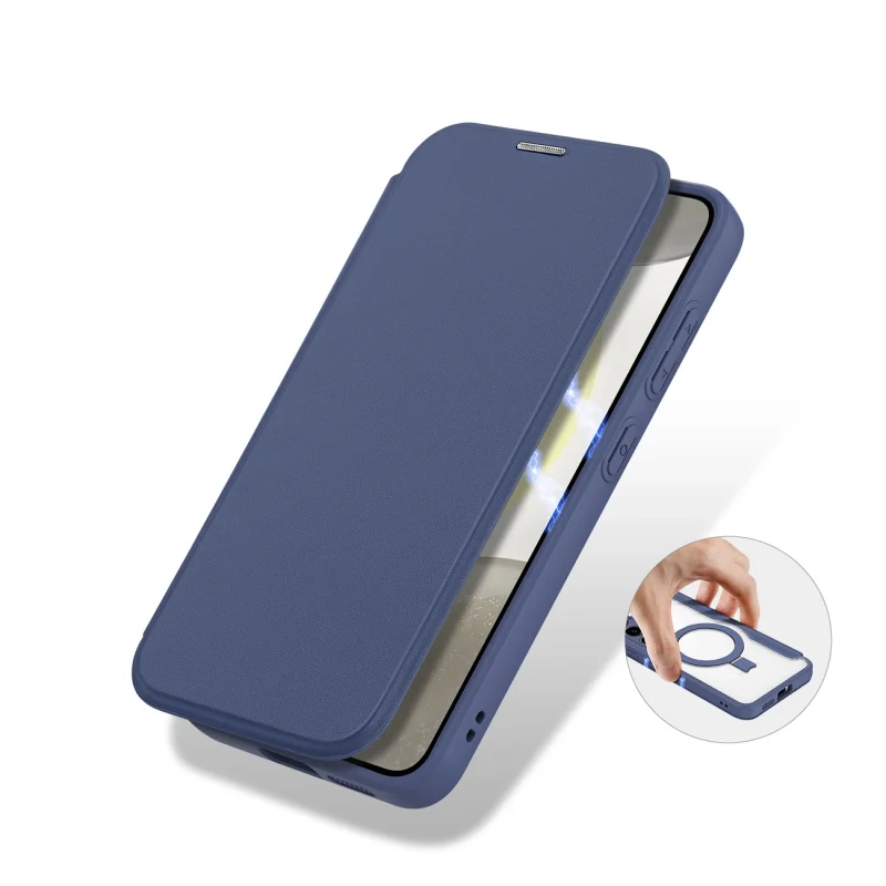 Etui Dux Ducis Skin X Pro na Samsung Galaxy S24+ z MagSafe, klapką i podstawką - niebieskie - obrazek 12