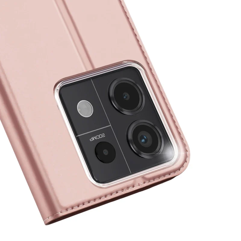 Etui Dux Ducis Skin Pro z klapką i miejscem na kartę na Xiaomi Redmi Note 13 Pro 5G - różowe - obrazek 3