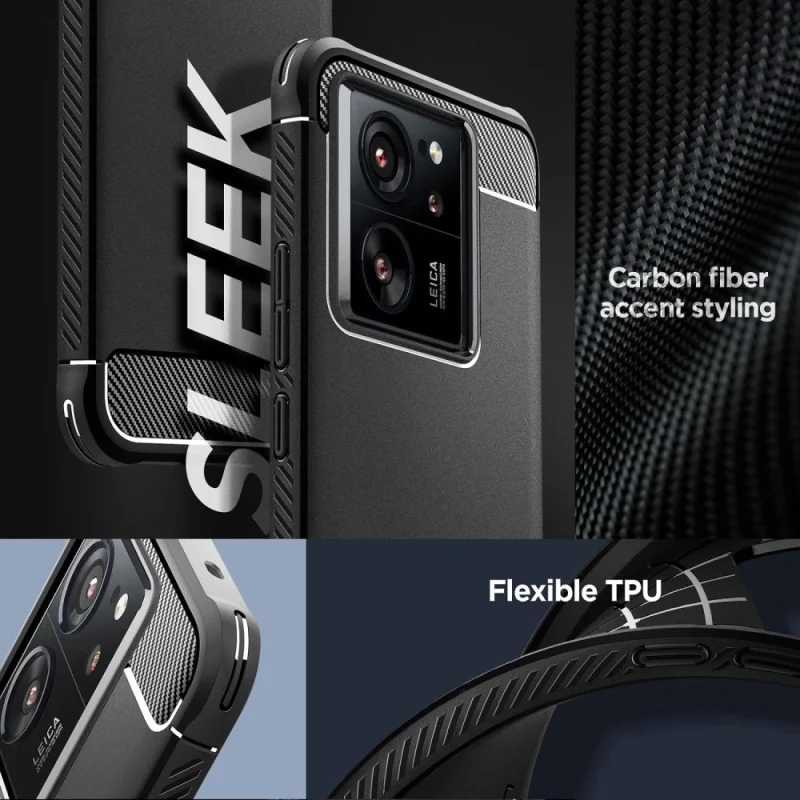 Etui Spigen Rugged Armor na Xiaomi 13T / 13T Pro - czarny mat - obrazek 8