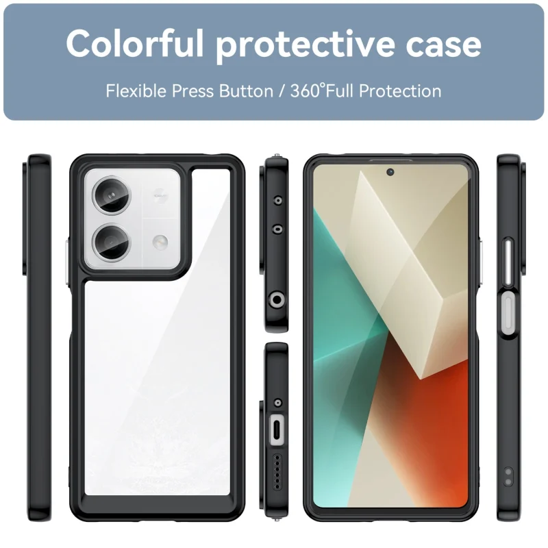 Etui Outer Space Case z żelową ramką do Xiaomi Redmi Note 13 Pro - czarne - obrazek 2