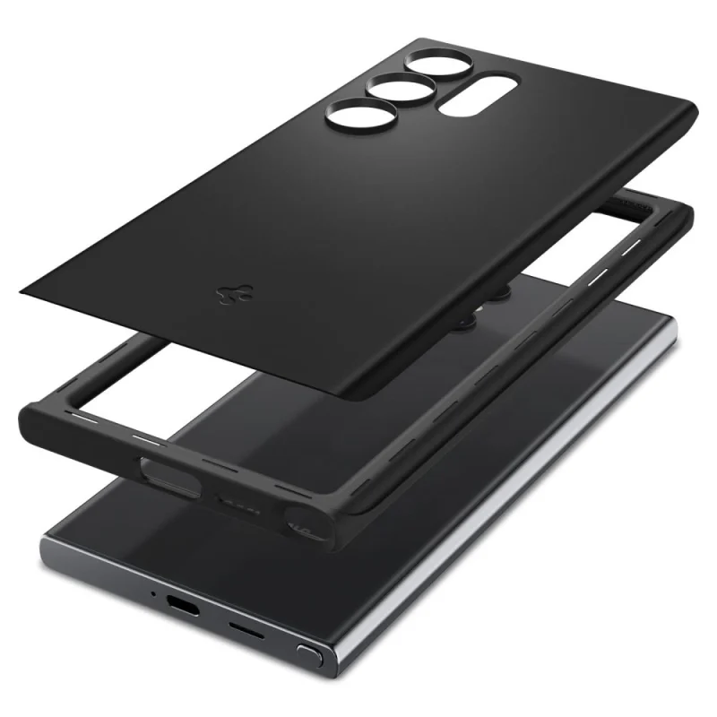 Etui Spigen Thin Fit na Samsung Galaxy S24 Ultra - czarne - obrazek 7