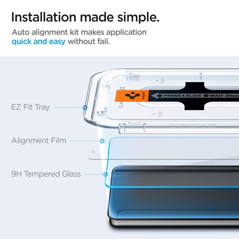 Szkło hartowane Spigen Glas.tR EZ Fit na Samsung Galaxy S24+ - 2 szt. - obrazek 8